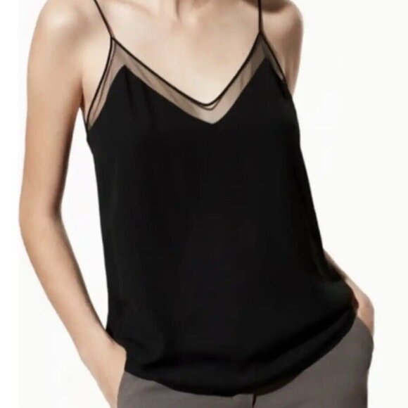 Babaton Flowy V-Neck Camisole with Mesh Neckline Detail - Picture 11 of 11